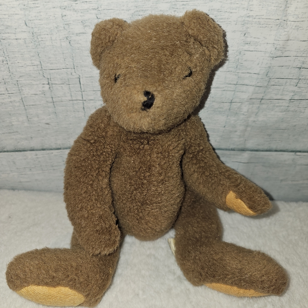 Vintage 10-inch Jointed Brown Teddy Bear Light Paws No Tags